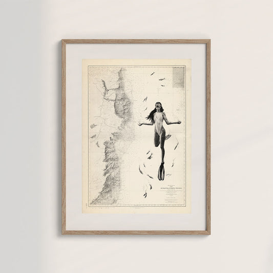 LA PLONGEUSE EN MÉDITATION - Affiche en édition limitée