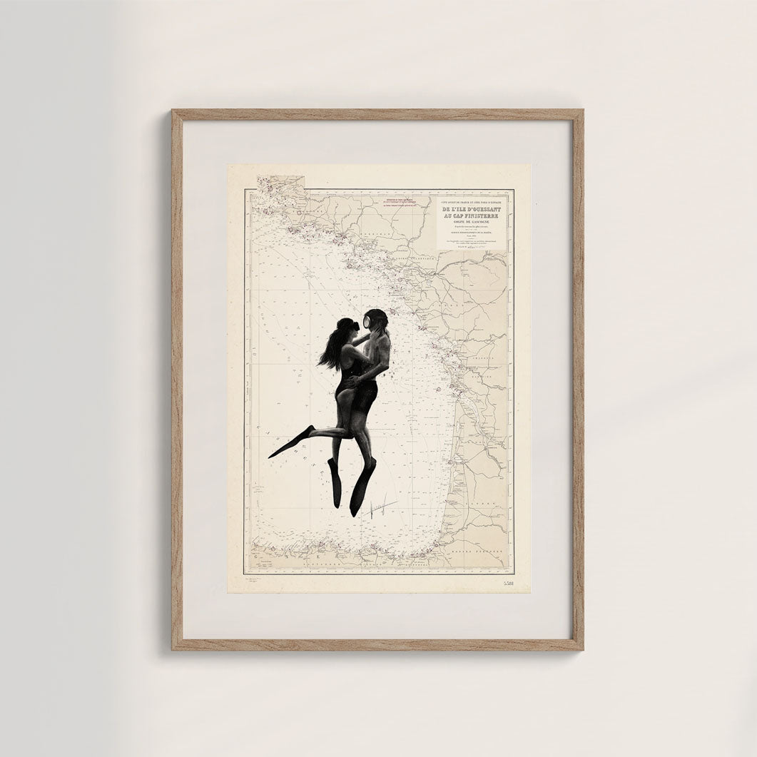 LE COUPLE DE PLONGEURS - Affiche