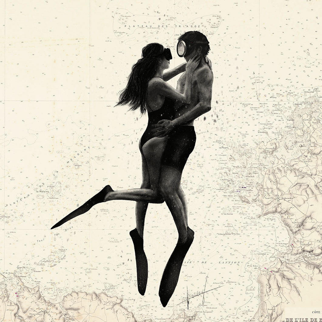 LE COUPLE DE PLONGEURS - Affiche