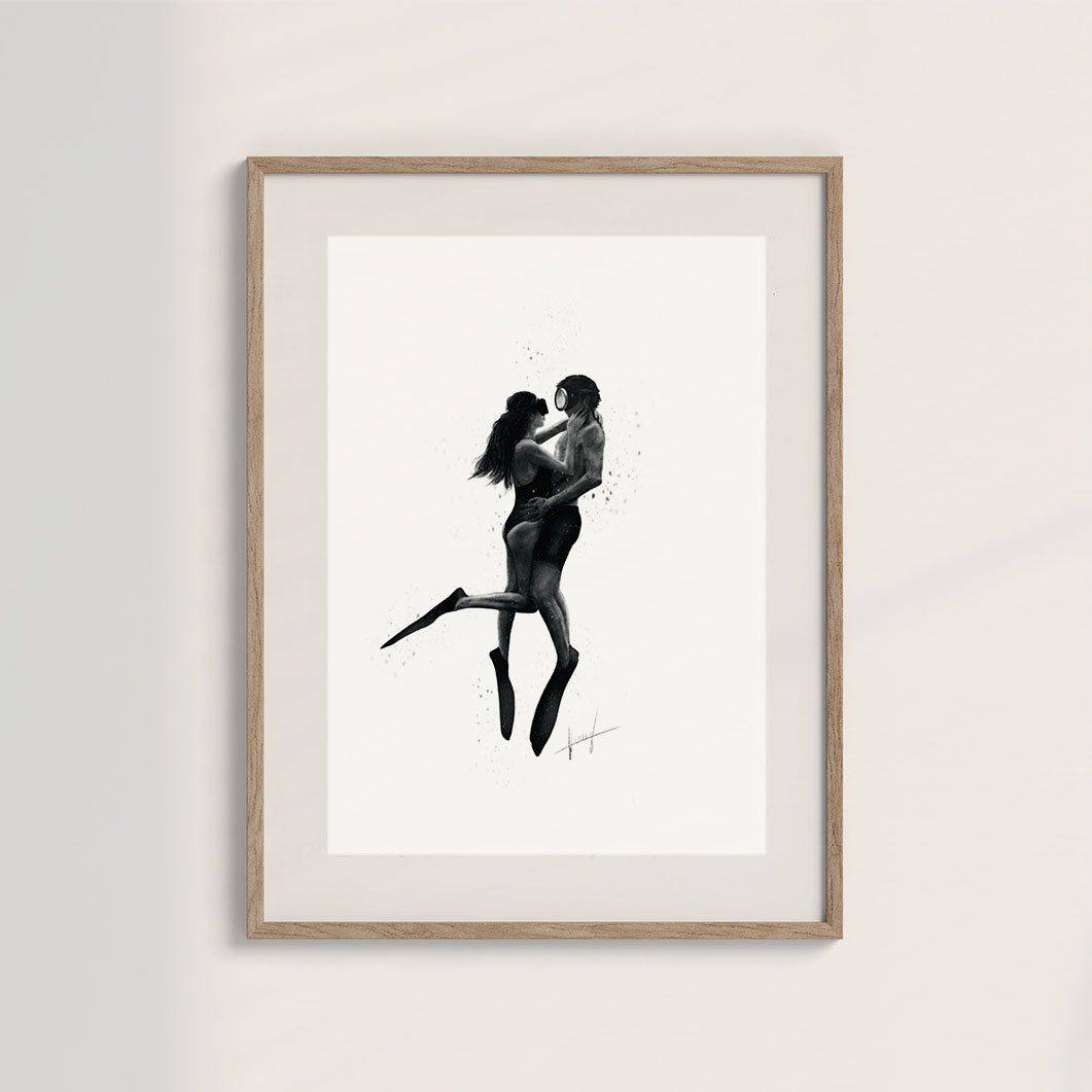 LE COUPLE DE PLONGEURS - Affiche