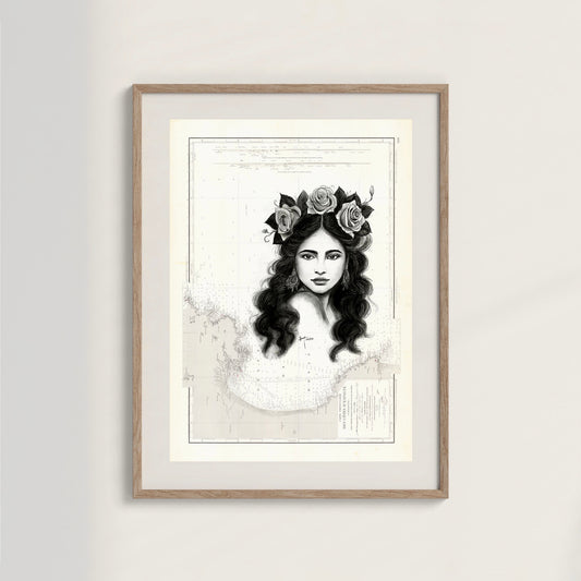 LA JEUNE FILLE AUX ROSES - Affiche en édition limitée