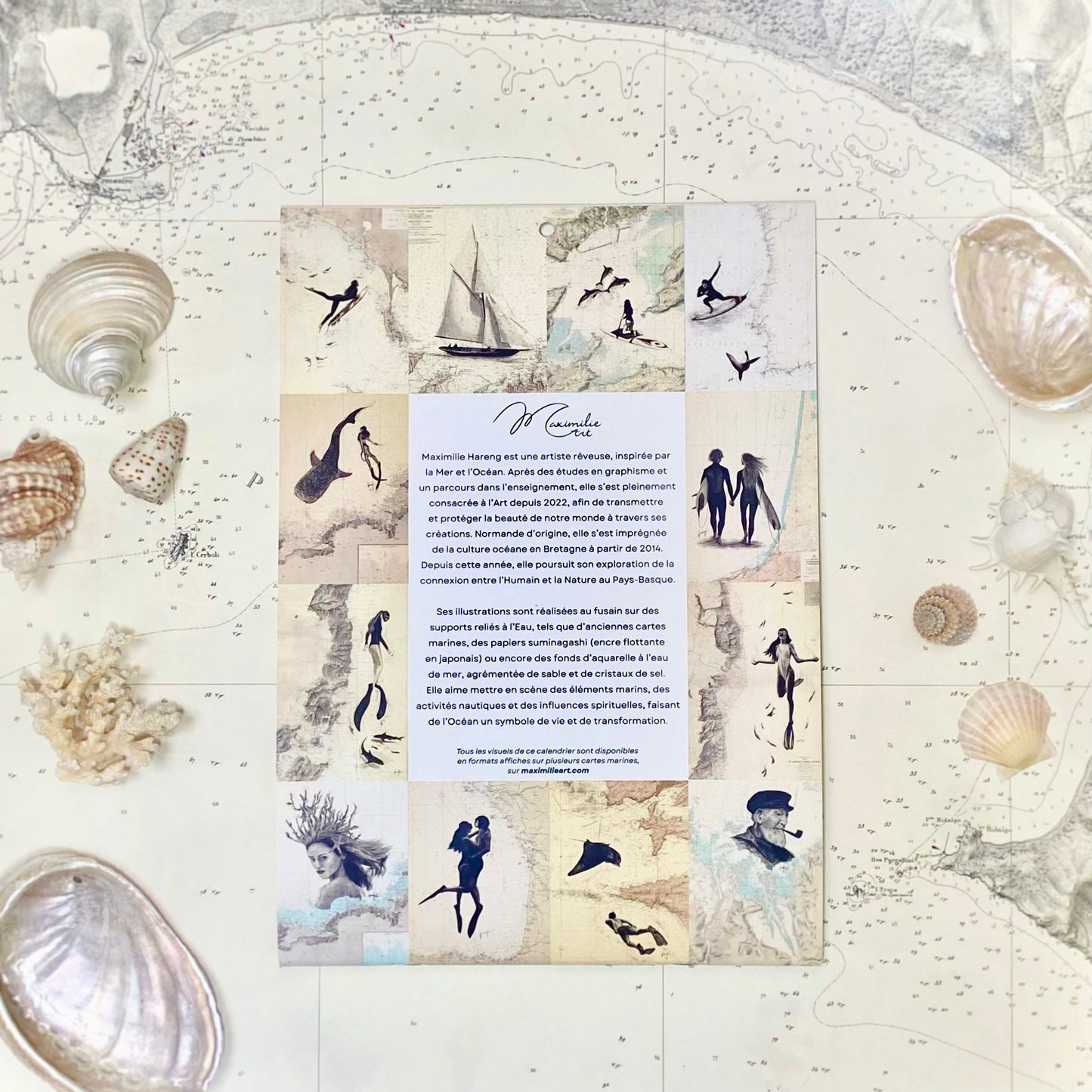 CALENDRIER 2026 - Dessins sur Cartes Marines