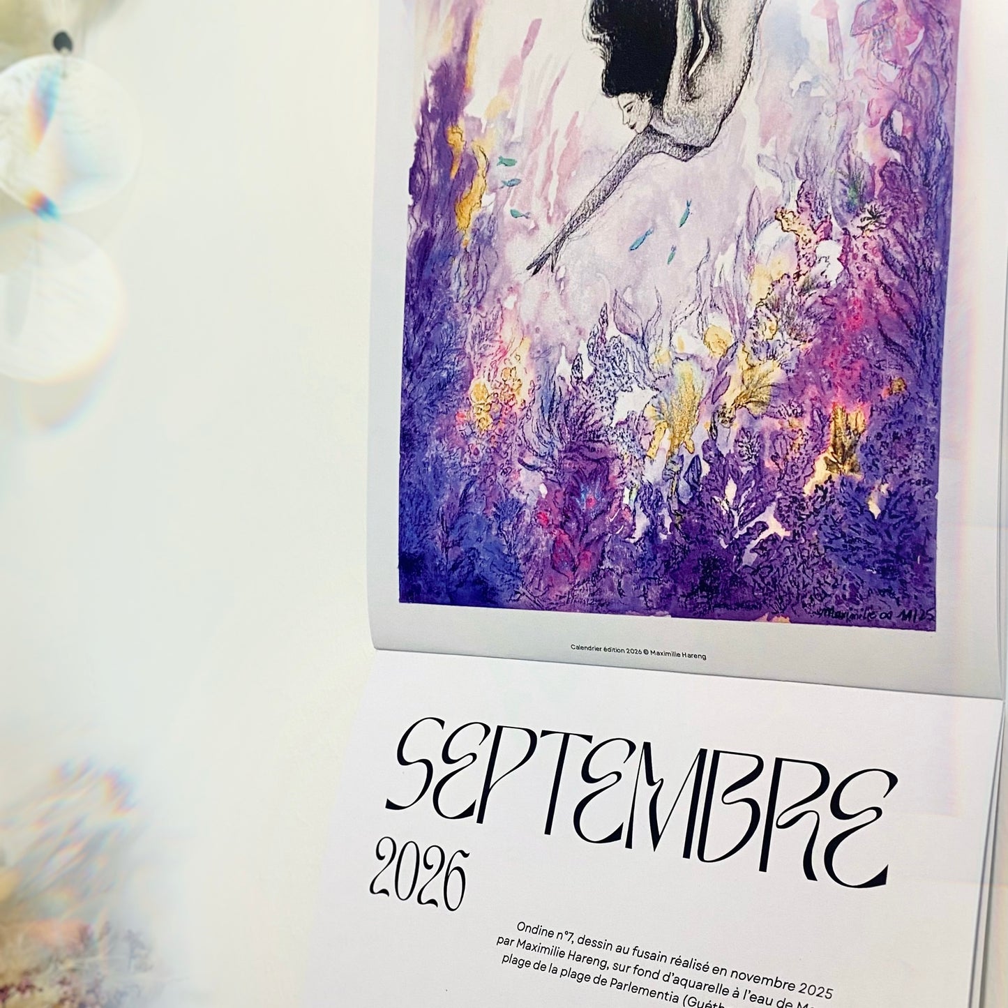 CALENDRIER 2026 - Dessins sur Aquarelle à l’eau de Mer