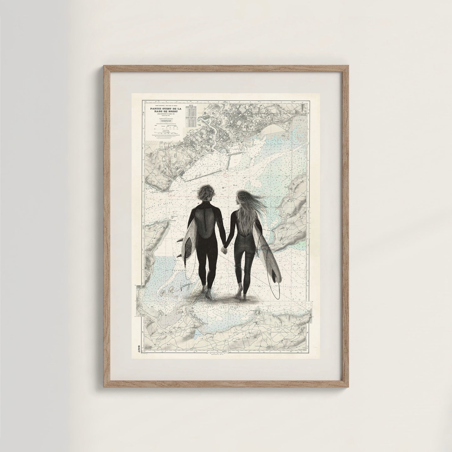 LE COUPLE DE SURFEURS - Affiche