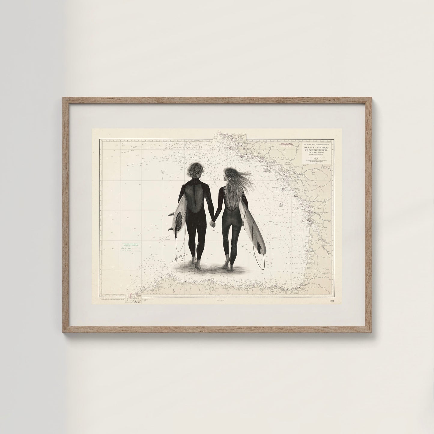 LE COUPLE DE SURFEURS - Affiche