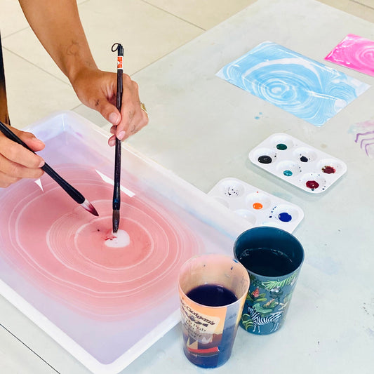 ATELIER - Papier marbré suminagashi