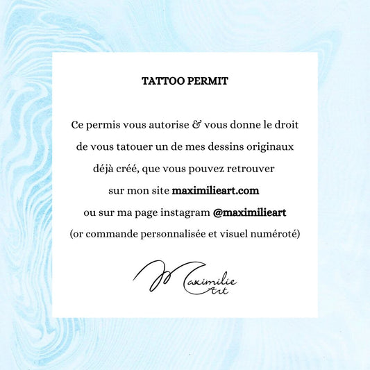 TATTOO PERMIT (permis de tatouage)
